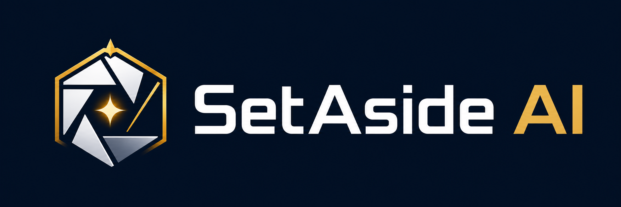 SetAside AI — hexagonal aperture mark with gold star
